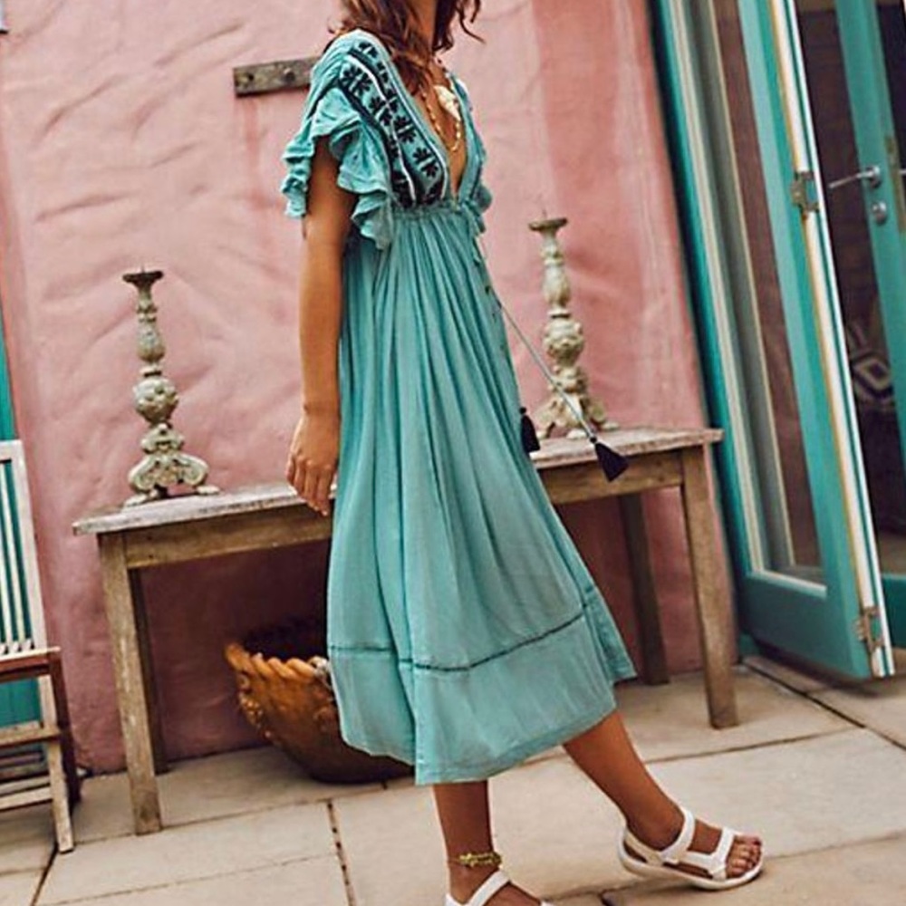 Free People Will Wait for You Midi Dress